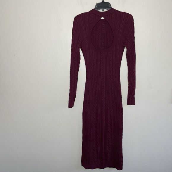 RONNY KOBO Collective Sweater Dress Women Medium Backless Midi Dark Red - Picture 8 of 14